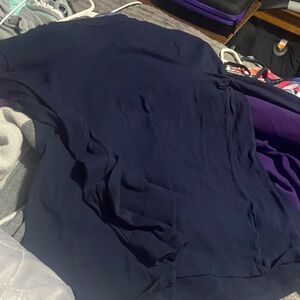 Time and Tru Women's Long Sleeve Tee - Navy Blue